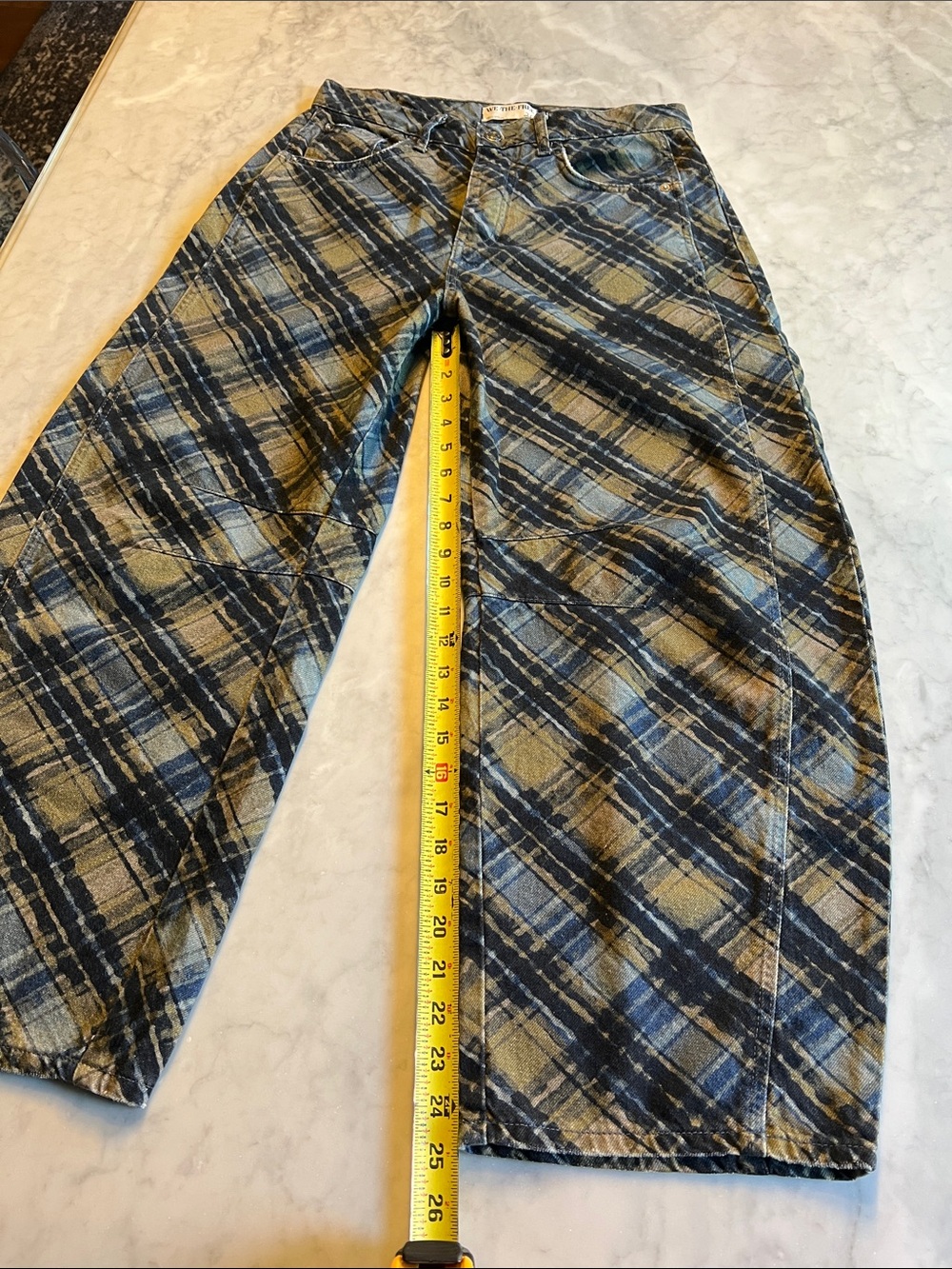 We The Free Good Luck Printed Barrel Jeans Plaid Printed. 26. NWOT - Picture 10 of 11